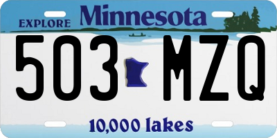 MN license plate 503MZQ