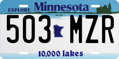 MN license plate 503MZR