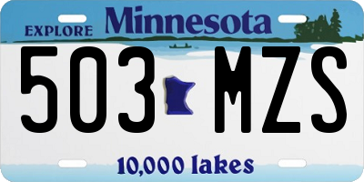 MN license plate 503MZS
