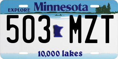 MN license plate 503MZT