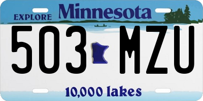 MN license plate 503MZU