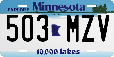 MN license plate 503MZV