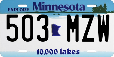 MN license plate 503MZW