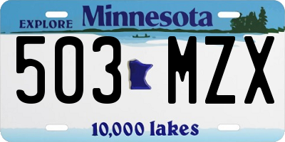 MN license plate 503MZX