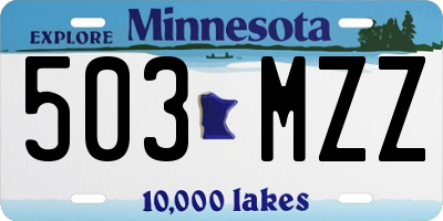 MN license plate 503MZZ