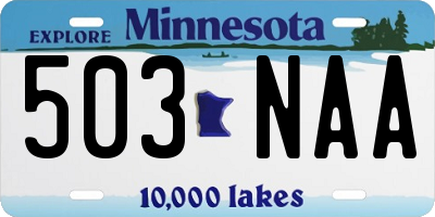 MN license plate 503NAA