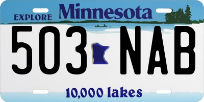 MN license plate 503NAB