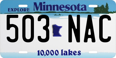 MN license plate 503NAC
