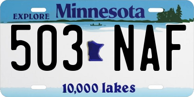 MN license plate 503NAF