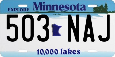 MN license plate 503NAJ