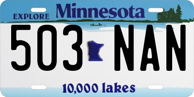 MN license plate 503NAN