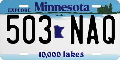 MN license plate 503NAQ
