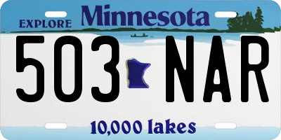 MN license plate 503NAR