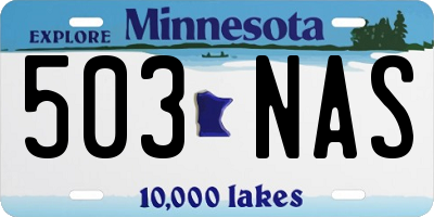 MN license plate 503NAS