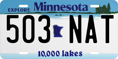 MN license plate 503NAT