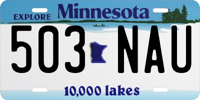 MN license plate 503NAU