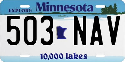 MN license plate 503NAV