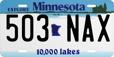 MN license plate 503NAX