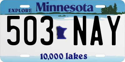 MN license plate 503NAY