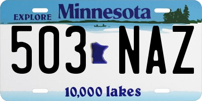 MN license plate 503NAZ