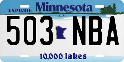 MN license plate 503NBA