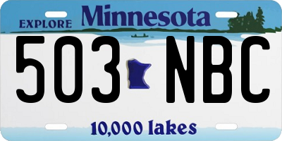 MN license plate 503NBC