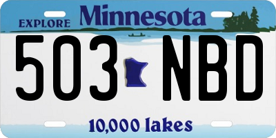 MN license plate 503NBD