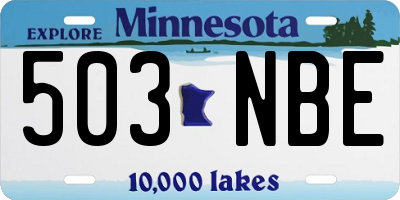 MN license plate 503NBE