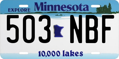 MN license plate 503NBF