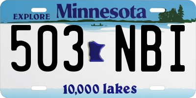 MN license plate 503NBI