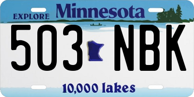 MN license plate 503NBK