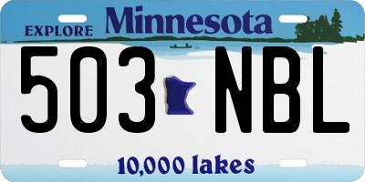 MN license plate 503NBL