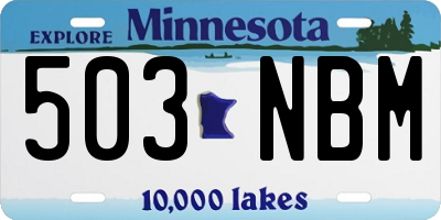 MN license plate 503NBM