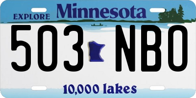 MN license plate 503NBO