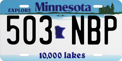 MN license plate 503NBP