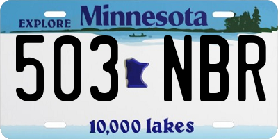 MN license plate 503NBR