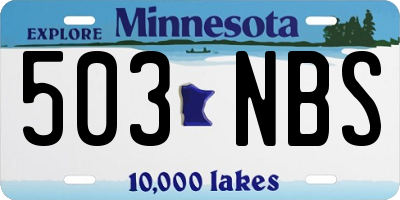 MN license plate 503NBS