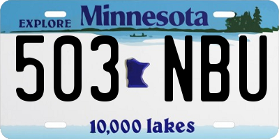 MN license plate 503NBU