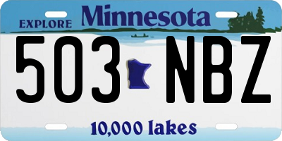 MN license plate 503NBZ