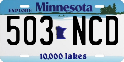 MN license plate 503NCD