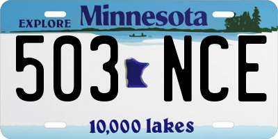 MN license plate 503NCE