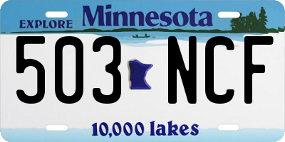 MN license plate 503NCF
