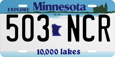 MN license plate 503NCR