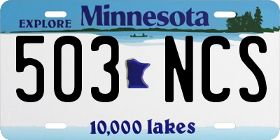 MN license plate 503NCS