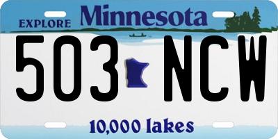 MN license plate 503NCW