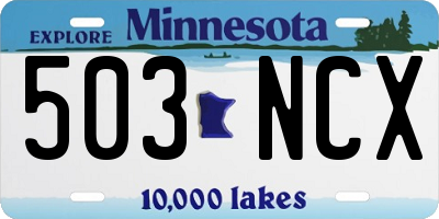 MN license plate 503NCX
