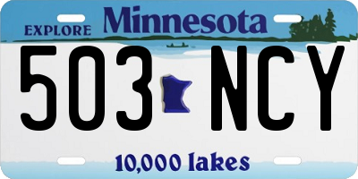 MN license plate 503NCY