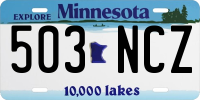MN license plate 503NCZ