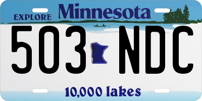 MN license plate 503NDC