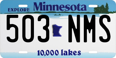 MN license plate 503NMS